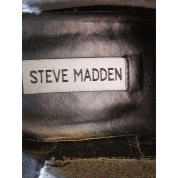 Steve Madden Womens‎ Ankle Boot Dicey Black Leather Pull On Elastic Gussets 8.5 - Picture 9 of 11